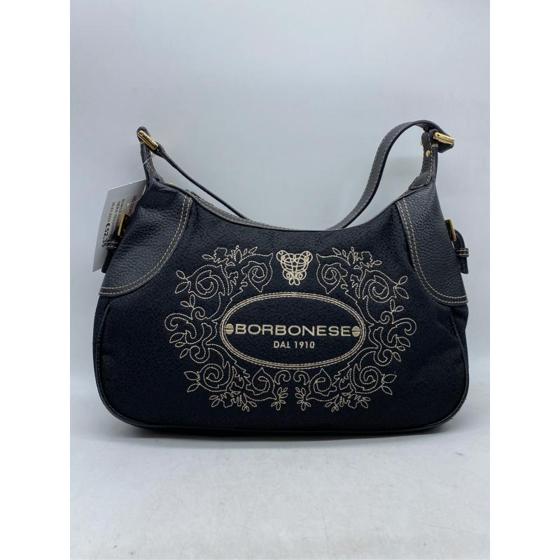 BORSA DONNA BORBONESE NERA TESSUTO INSERTI IN PELLE 32X19CM | Mercatino  dell'Usato Torino tenivelli