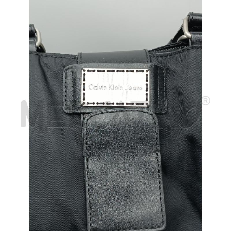 BORSA DONNA CALVIN KLEIN RASO NERO E T.PELLE  | Mercatino dell'Usato Torino tenivelli 2