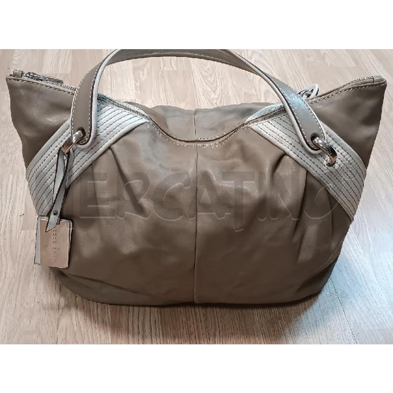 BORSA DONNA COCCINELLE MARRONE INSERTI BIANCHI  | Mercatino dell'Usato Torino tenivelli 1