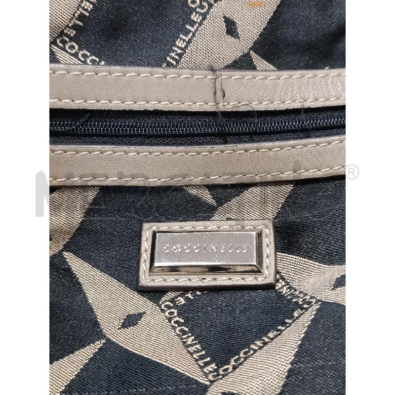BORSA DONNA COCCINELLE MARRONE INSERTI BIANCHI  | Mercatino dell'Usato Torino tenivelli 4