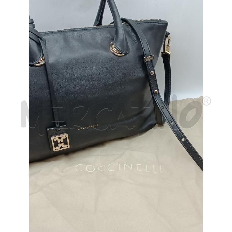 BORSA DONNA COCCINELLE NERA MANICI E TRACOLLA  | Mercatino dell'Usato Torino tenivelli 1