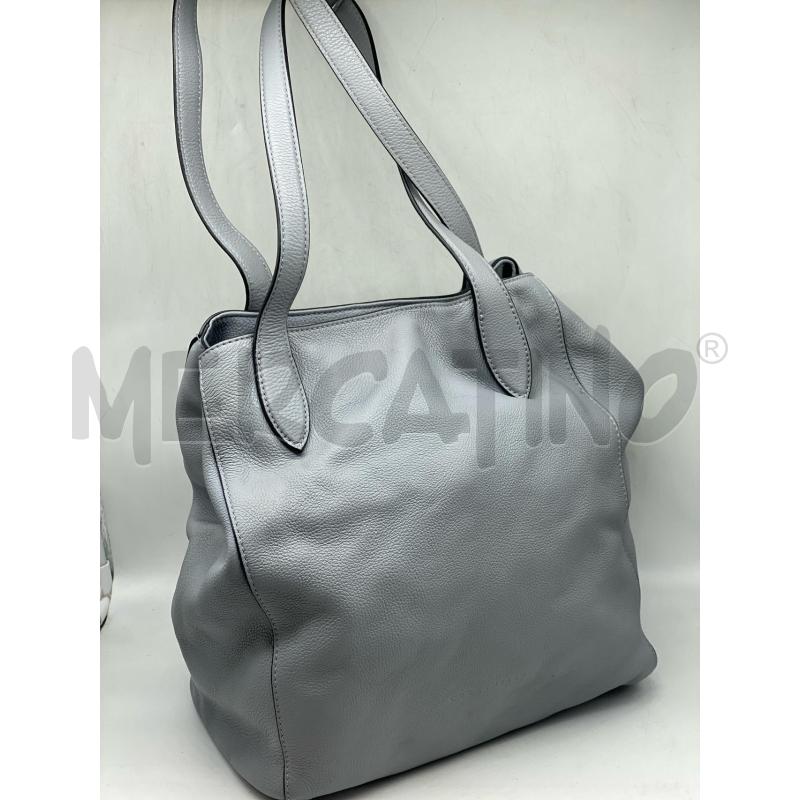 BORSA DONNA COCCINELLE PELLE MARTELLATA GRIGIA  | Mercatino dell'Usato Torino tenivelli 1