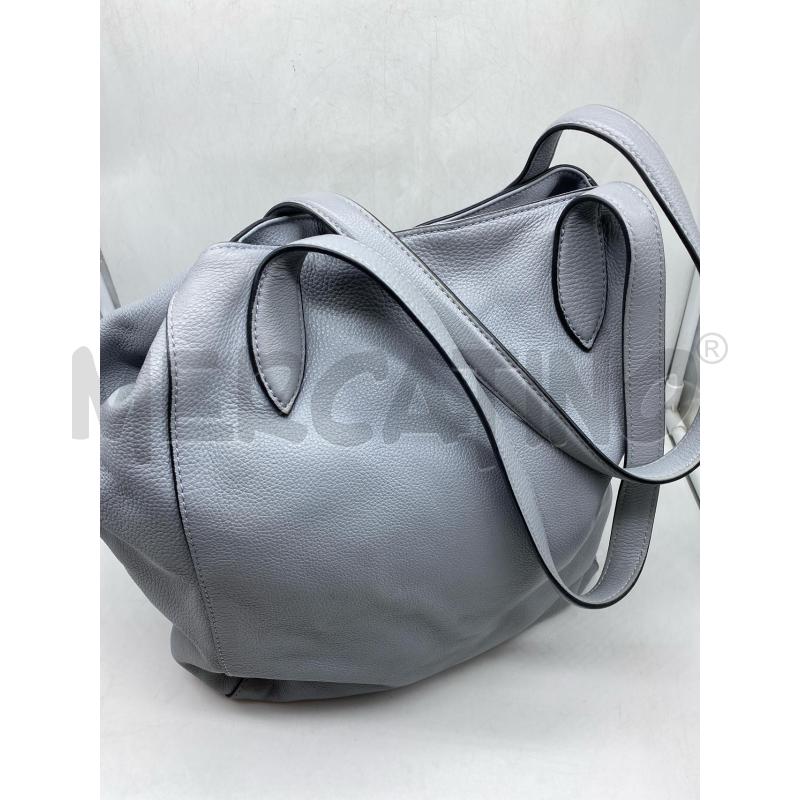 BORSA DONNA COCCINELLE PELLE MARTELLATA GRIGIA  | Mercatino dell'Usato Torino tenivelli 5