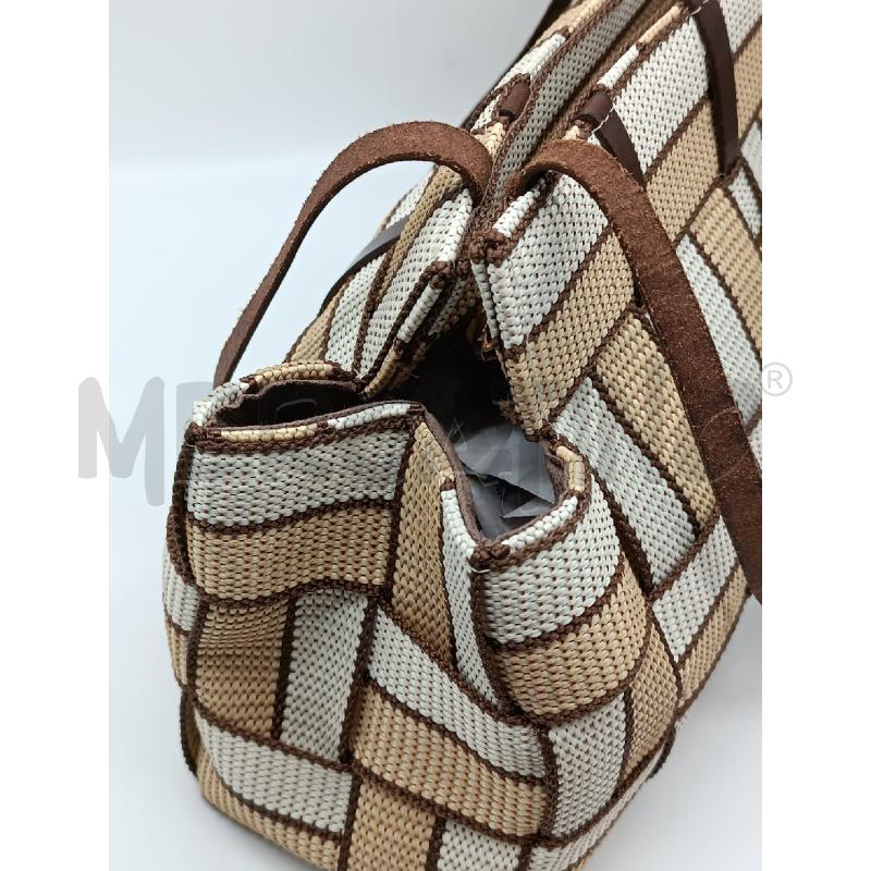 BORSA DONNA DEWAN BEIGE BIANCA MARRONE INSERTI IN PELLE  | Mercatino dell'Usato Torino tenivelli 3