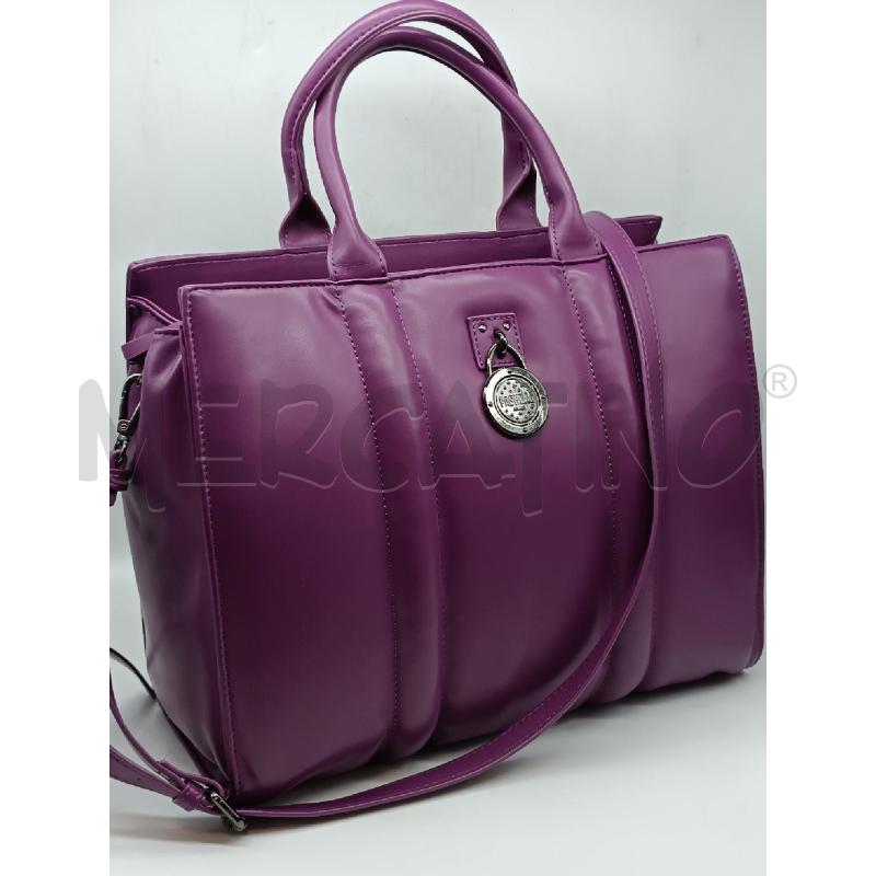 BORSA DONNA ECOPELLE VIOLA PASHBAG CON TRACOLLA | Mercatino dell'Usato Torino tenivelli 1