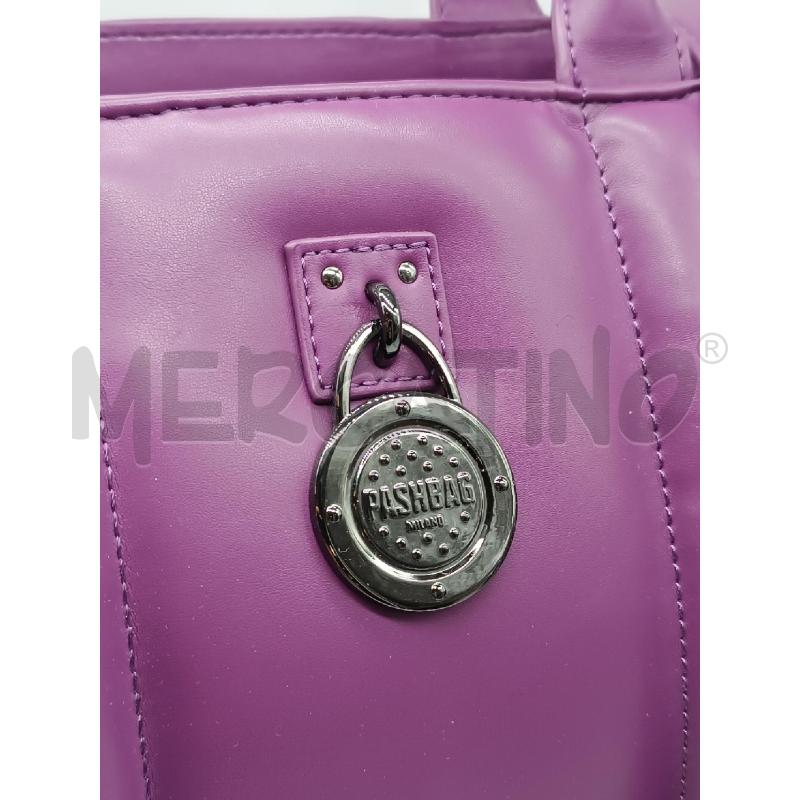 BORSA DONNA ECOPELLE VIOLA PASHBAG CON TRACOLLA | Mercatino dell'Usato Torino tenivelli 2