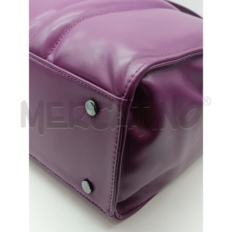 BORSA DONNA ECOPELLE VIOLA PASHBAG CON TRACOLLA | Mercatino dell'Usato Torino tenivelli 4