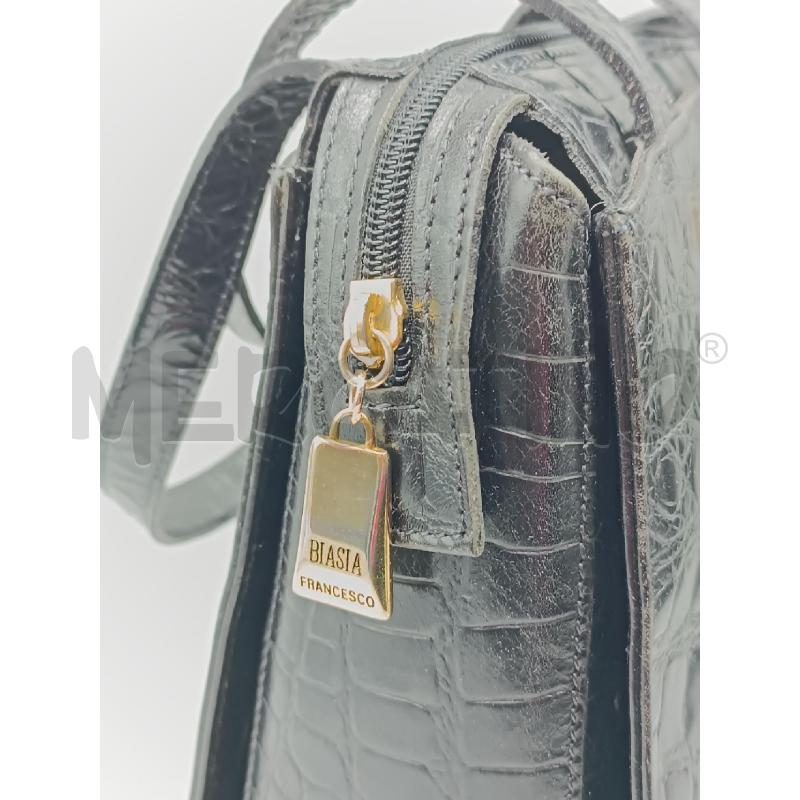 BORSA DONNA FRANCESCO BIASA PELLE NERA EFETTO RETTILE  | Mercatino dell'Usato Torino tenivelli 3