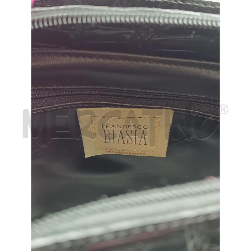 BORSA DONNA FRANCESCO BIASA PELLE NERA EFETTO RETTILE  | Mercatino dell'Usato Torino tenivelli 4