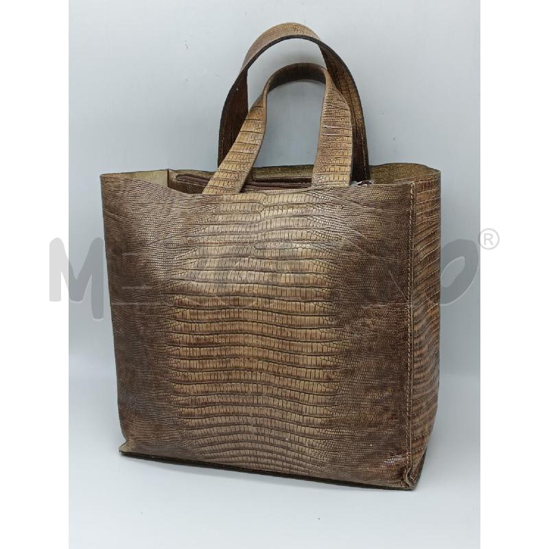 BORSA DONNA FURLA IN PELLE MARRONE EFFETTO RETTILE  | Mercatino dell'Usato Torino tenivelli 1