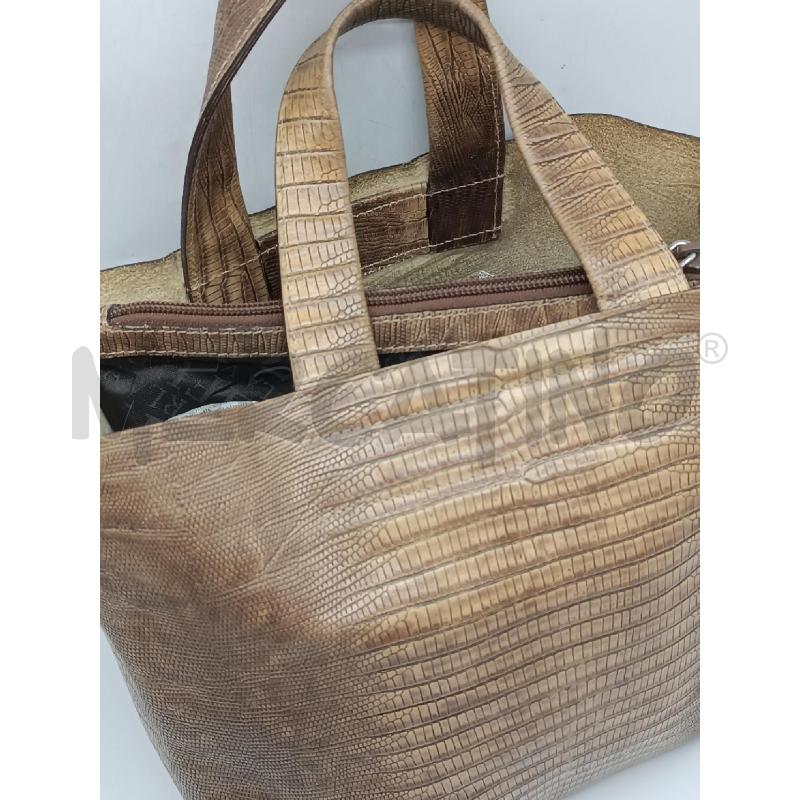 BORSA DONNA FURLA IN PELLE MARRONE EFFETTO RETTILE  | Mercatino dell'Usato Torino tenivelli 2