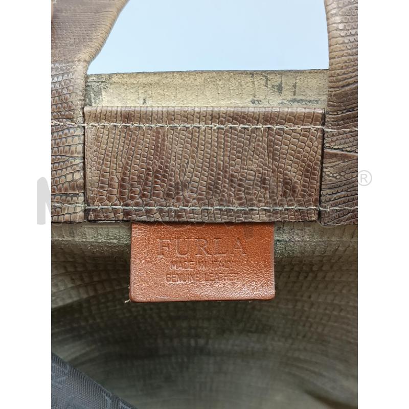 BORSA DONNA FURLA IN PELLE MARRONE EFFETTO RETTILE  | Mercatino dell'Usato Torino tenivelli 4