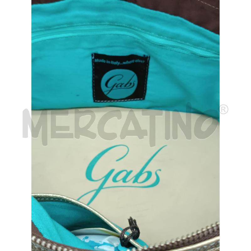 BORSA DONNA GABS PELLE DORATA MARTELLATA INTERNO TURCHESE  | Mercatino dell'Usato Torino tenivelli 4