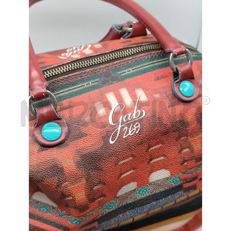 BORSA DONNA GABS ROSSA FANASIA GEOMETRICA INTERNO TURCHESE  | Mercatino dell'Usato Torino tenivelli 2