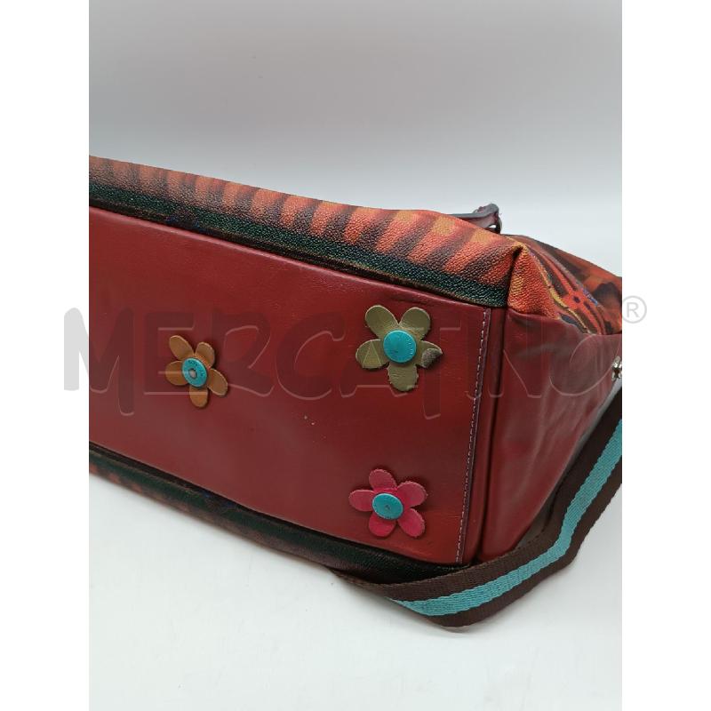 BORSA DONNA GABS ROSSA FANASIA GEOMETRICA INTERNO TURCHESE  | Mercatino dell'Usato Torino tenivelli 3