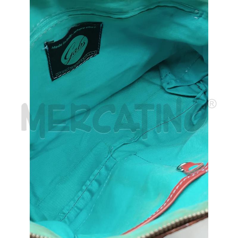 BORSA DONNA GABS ROSSA FANASIA GEOMETRICA INTERNO TURCHESE  | Mercatino dell'Usato Torino tenivelli 4