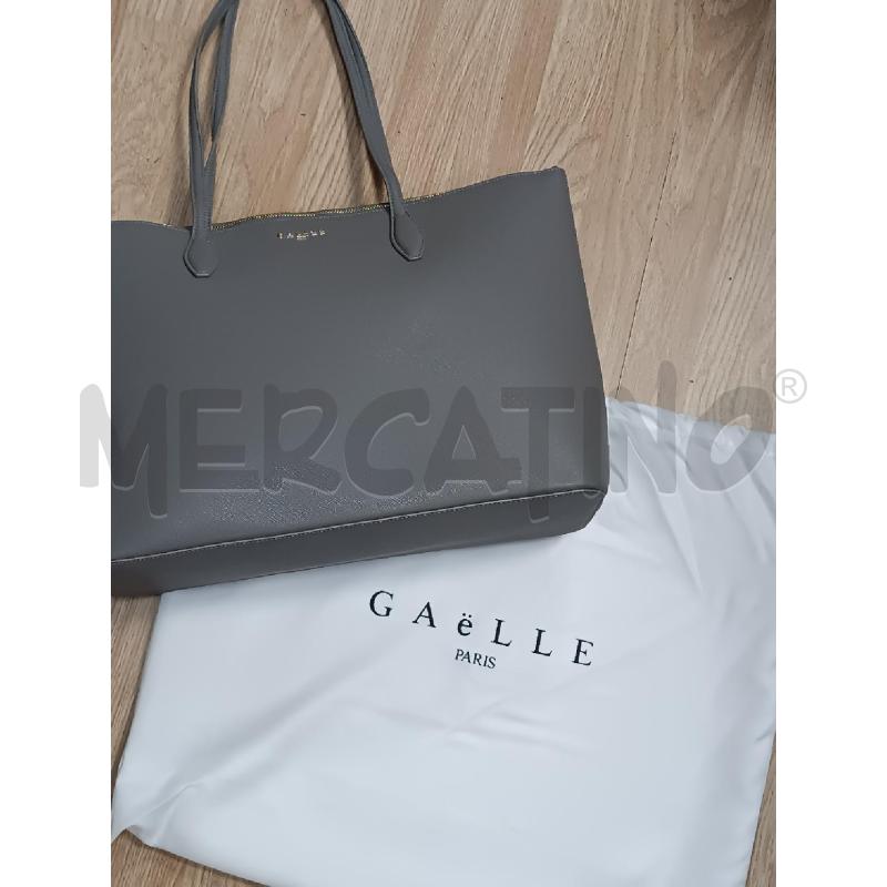 BORSA DONNA GAELLE GRIGIA ZIP DORATO  | Mercatino dell'Usato Torino tenivelli 1
