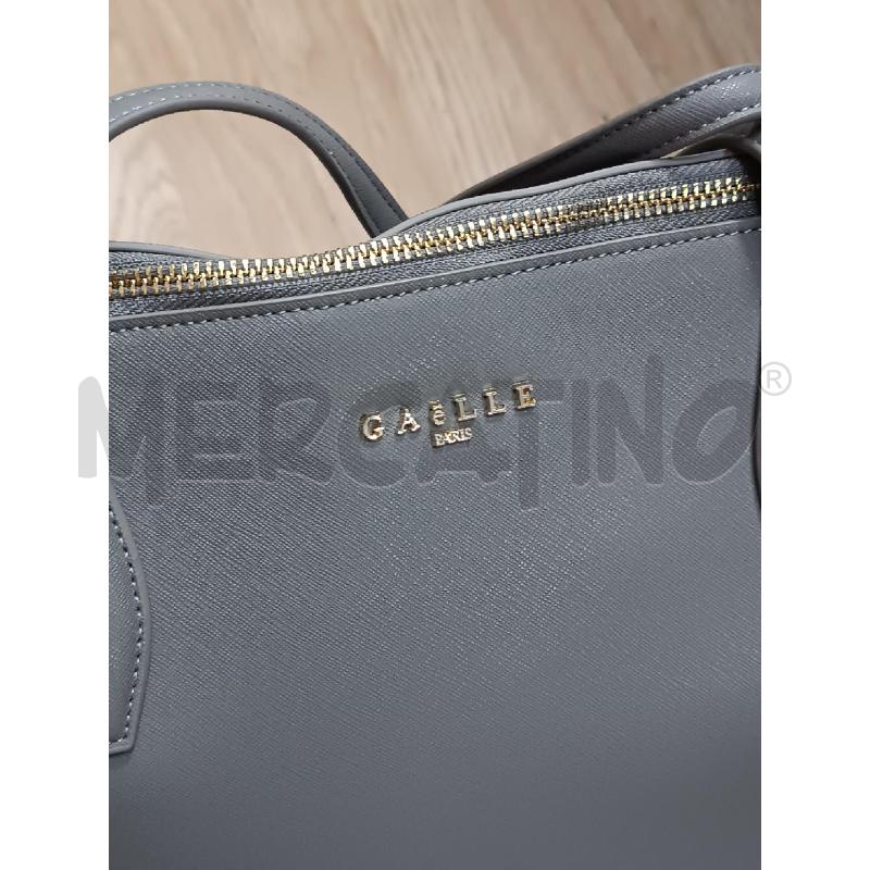BORSA DONNA GAELLE GRIGIA ZIP DORATO  | Mercatino dell'Usato Torino tenivelli 3