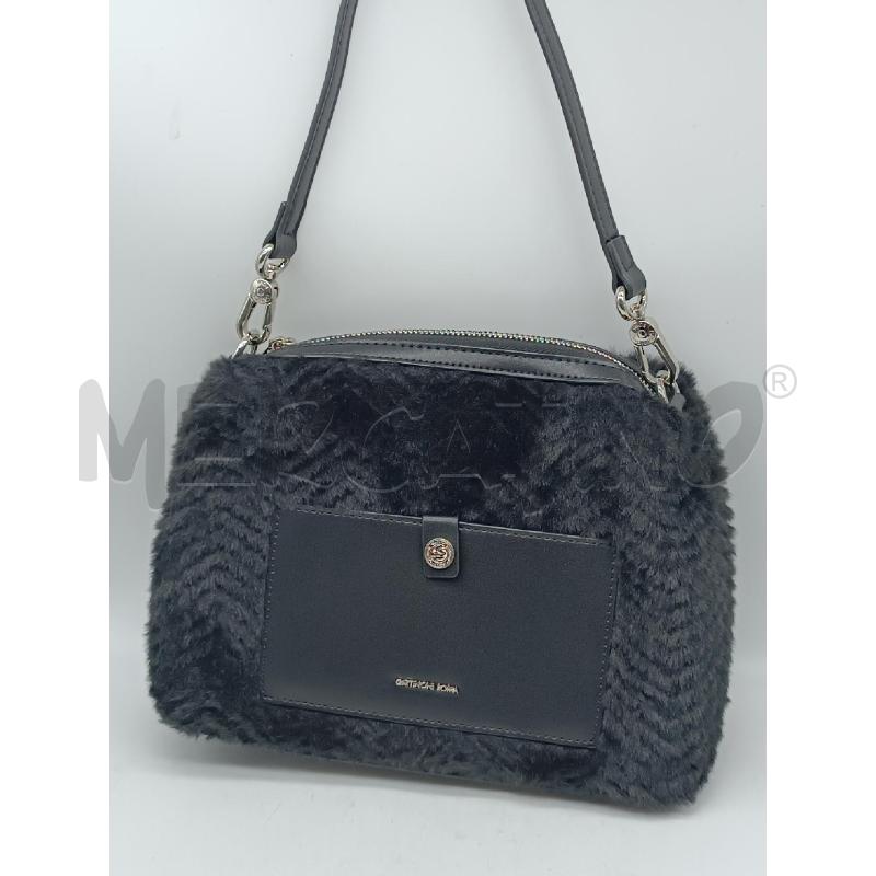 BORSA DONNA GATTINONI ECOPELLE E CAVALLINO NERO  | Mercatino dell'Usato Torino tenivelli 5