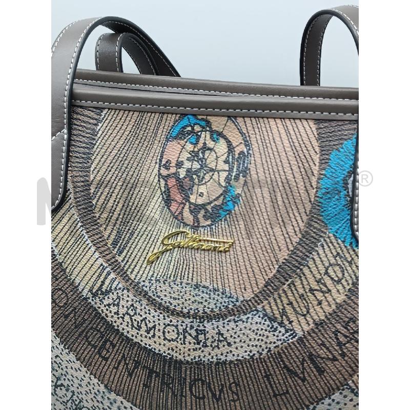 BORSA DONNA GATTINONI GRIGIA BEIGE ROSANTICO  | Mercatino dell'Usato Torino tenivelli 2