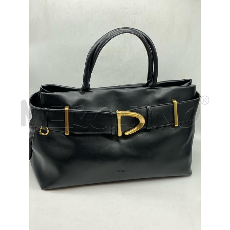 BORSA DONNA GIO CELLINI NERA INSERTI DORATI  | Mercatino dell'Usato Torino tenivelli 1