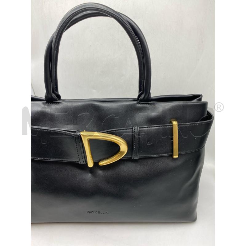 BORSA DONNA GIO CELLINI NERA INSERTI DORATI  | Mercatino dell'Usato Torino tenivelli 2