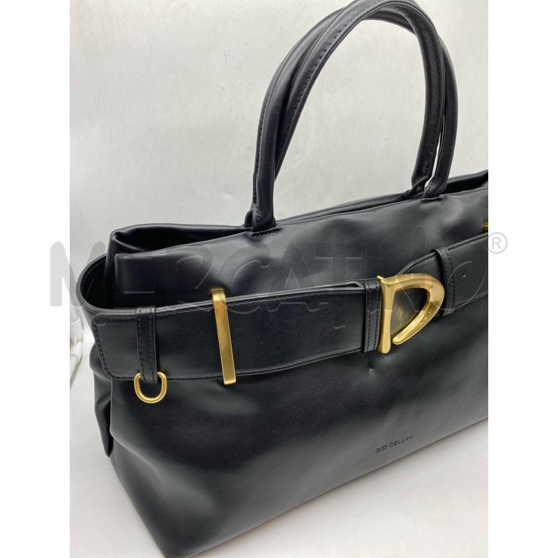 BORSA DONNA GIO CELLINI NERA INSERTI DORATI  | Mercatino dell'Usato Torino tenivelli 3