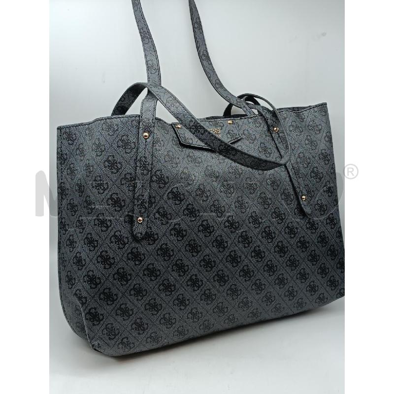 BORSA DONNA GUESS GRIGIA LOGATA NERA MODELLO SHOPPER CON BORSETTA E PORTAFOGLIO INCLUSO | Mercatino dell'Usato Torino tenivelli 1