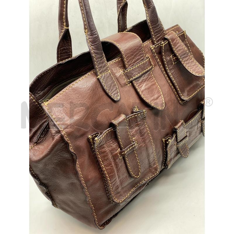 BORSA DONNA KENKENKEN MARRONE IN PELLE MULTITASCHE  | Mercatino dell'Usato Torino tenivelli 5