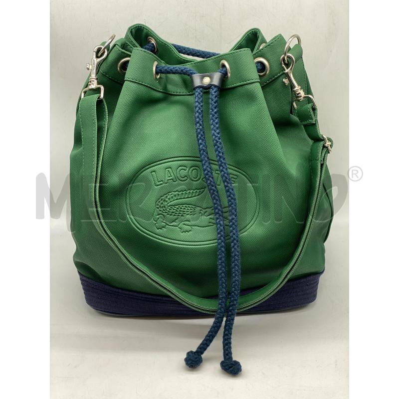 BORSA DONNA LACOSTE VERDONE BORDO BLU  | Mercatino dell'Usato Torino tenivelli 1