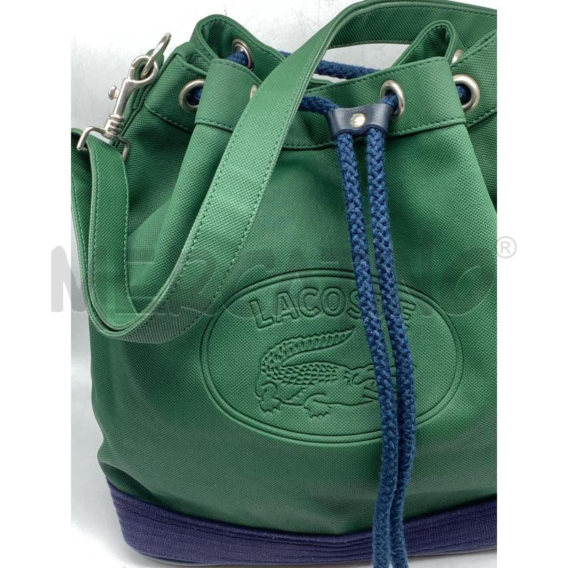 BORSA DONNA LACOSTE VERDONE BORDO BLU  | Mercatino dell'Usato Torino tenivelli 2