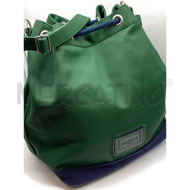 BORSA DONNA LACOSTE VERDONE BORDO BLU  | Mercatino dell'Usato Torino tenivelli 4