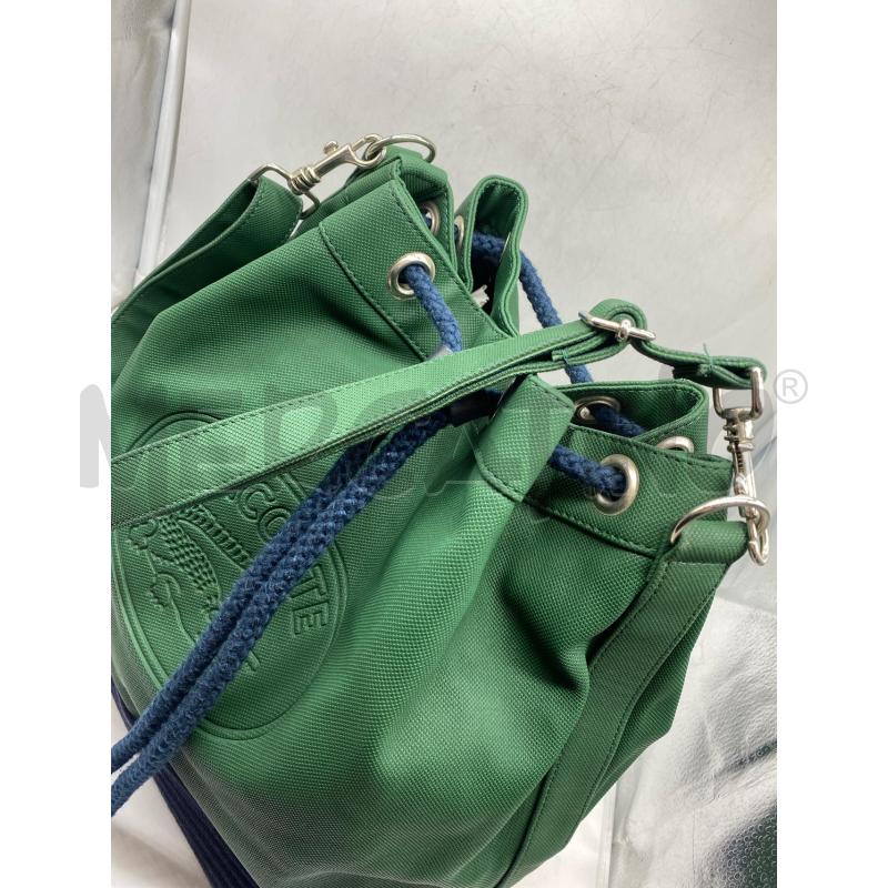 BORSA DONNA LACOSTE VERDONE BORDO BLU  | Mercatino dell'Usato Torino tenivelli 5