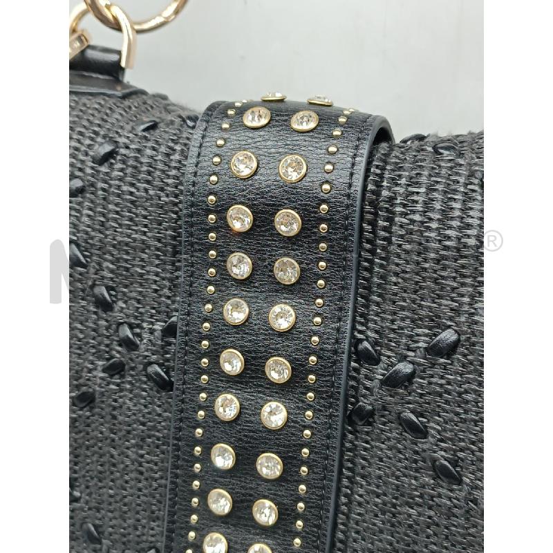 BORSA DONNA LA CARRIE NERA BORCHIE E STRASS  | Mercatino dell'Usato Torino tenivelli 2