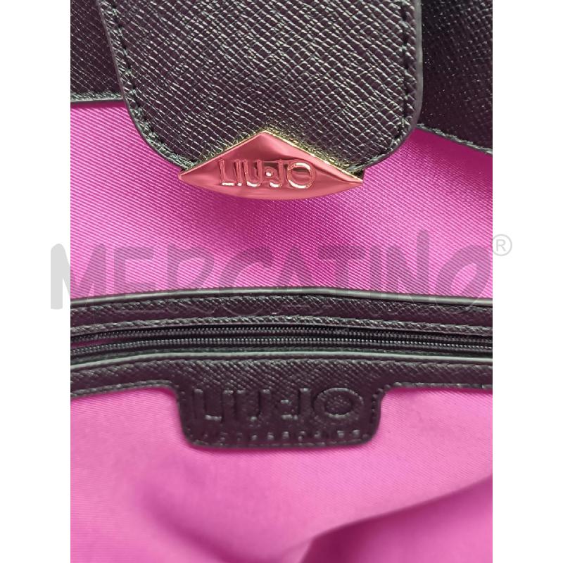 BORSA DONNA LIU JO RIGHE VERDONE FLOREALE BORDEAUX NERO  | Mercatino dell'Usato Torino tenivelli 5