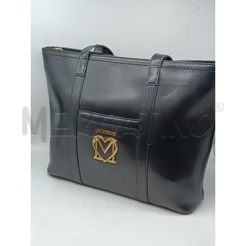 BORSA DONNA LOVE MOSCHINO NERA LOGO METALLO DORATO  | Mercatino dell'Usato Torino tenivelli 2