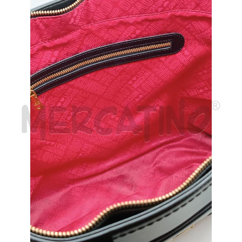 BORSA DONNA LOVE MOSCHINO NERA LOGO METALLO DORATO  | Mercatino dell'Usato Torino tenivelli 4