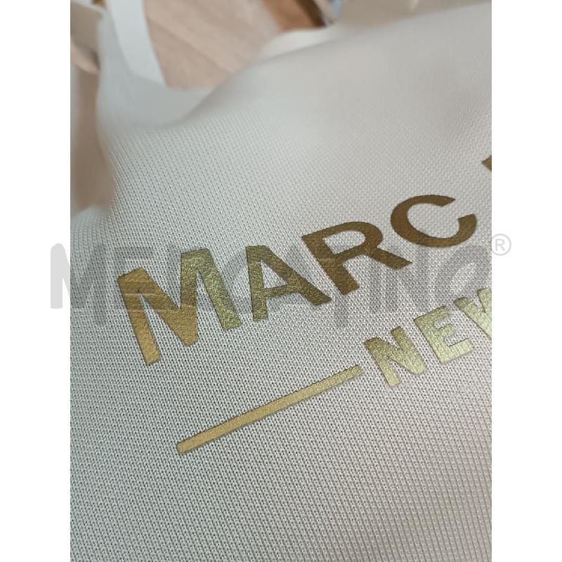 BORSA DONNA MARC ELLIS BEIGE SCRITTA DORATA IN TESSUTO  | Mercatino dell'Usato Torino tenivelli 2