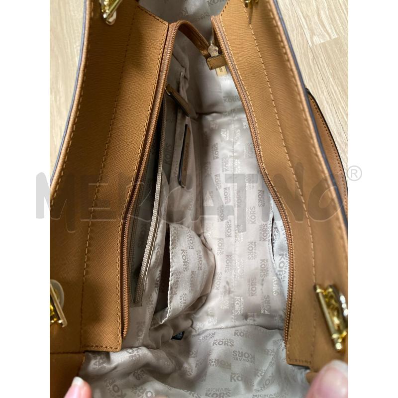 BORSA DONNA MICHAEL KORS MARRONE MANICI CATENA DORATA  | Mercatino dell'Usato Torino tenivelli 3