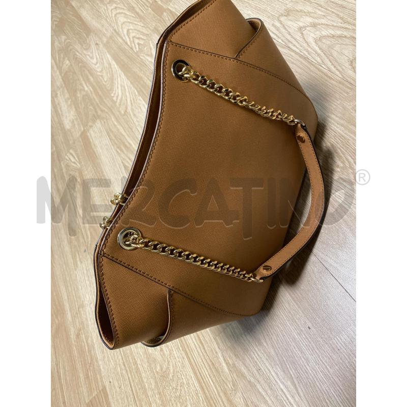 BORSA DONNA MICHAEL KORS MARRONE MANICI CATENA DORATA  | Mercatino dell'Usato Torino tenivelli 5