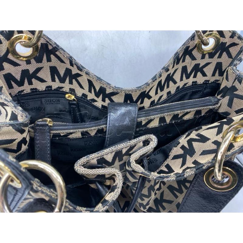 BORSA DONNA MICHAEL KORS NERA BEIGE TESSUTO E PELLE  | Mercatino dell'Usato Torino tenivelli 4
