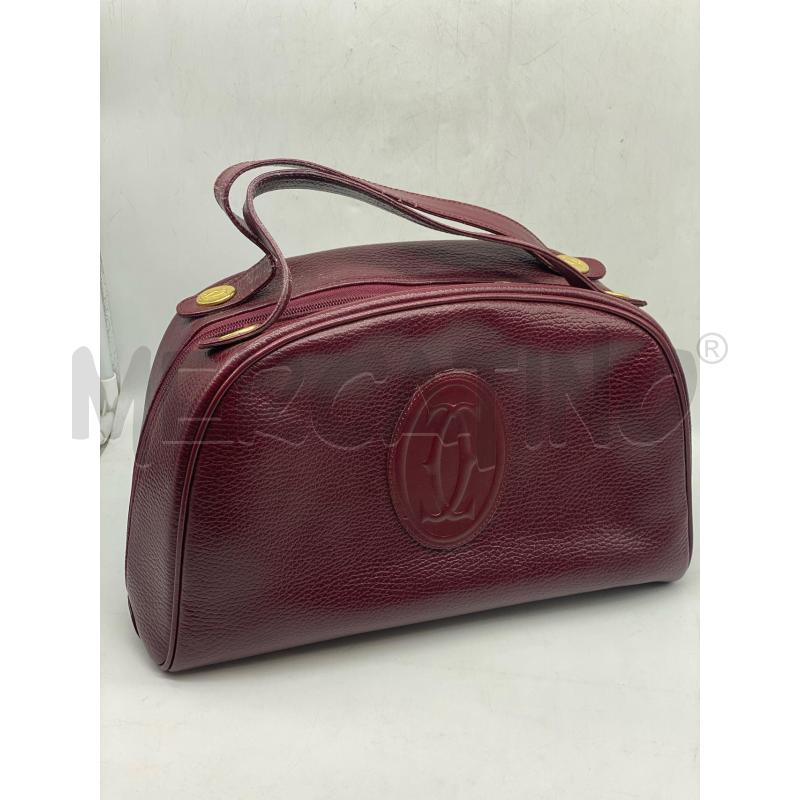 BORSA DONNA MUST DE CARTIER BORDEAUX MODELLO BAULETTO  | Mercatino dell'Usato Torino tenivelli 1