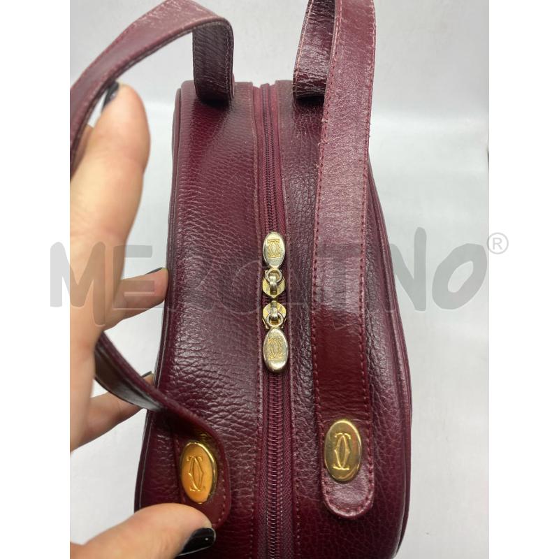 BORSA DONNA MUST DE CARTIER BORDEAUX MODELLO BAULETTO  | Mercatino dell'Usato Torino tenivelli 4