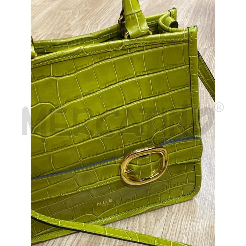 BORSA DONNA N.D.R VERDE PISTACHIO TRAMA RETTILE  | Mercatino dell'Usato Torino tenivelli 2