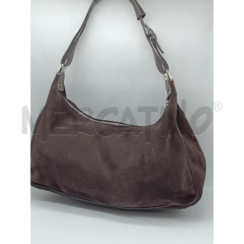 BORSA DONNA NARDELLI SCAMOSCIATO MARRONE ZIP CHROMATI  | Mercatino dell'Usato Torino tenivelli 1