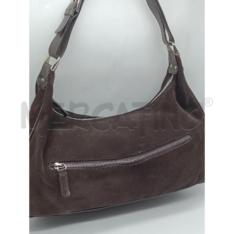 BORSA DONNA NARDELLI SCAMOSCIATO MARRONE ZIP CHROMATI  | Mercatino dell'Usato Torino tenivelli 2