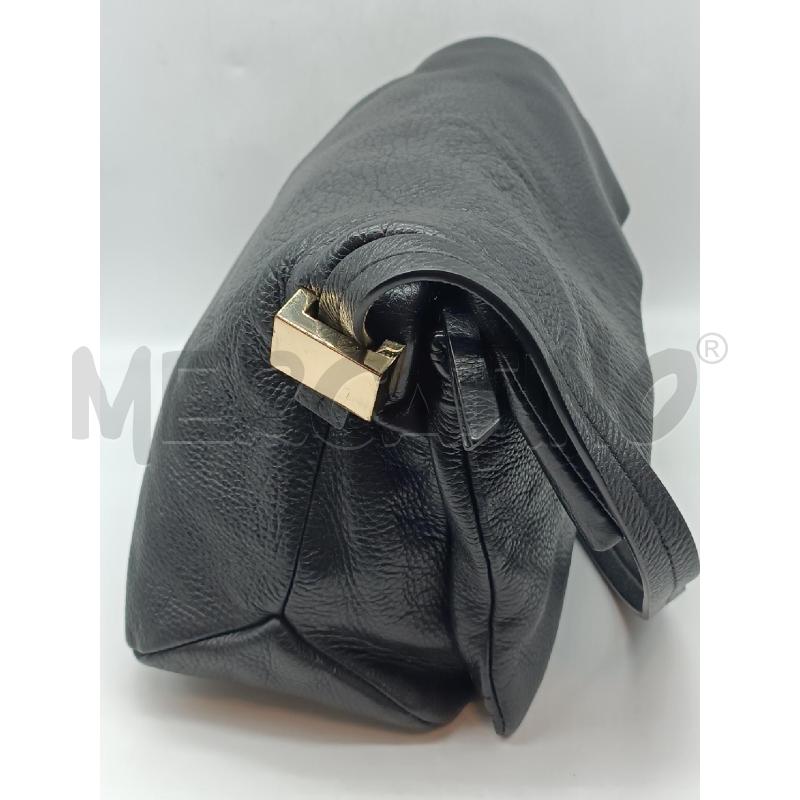 BORSA DONNA OTHER STORIES NERA VERA PELLE INSERTI METALLO DORATO  | Mercatino dell'Usato Torino tenivelli 2