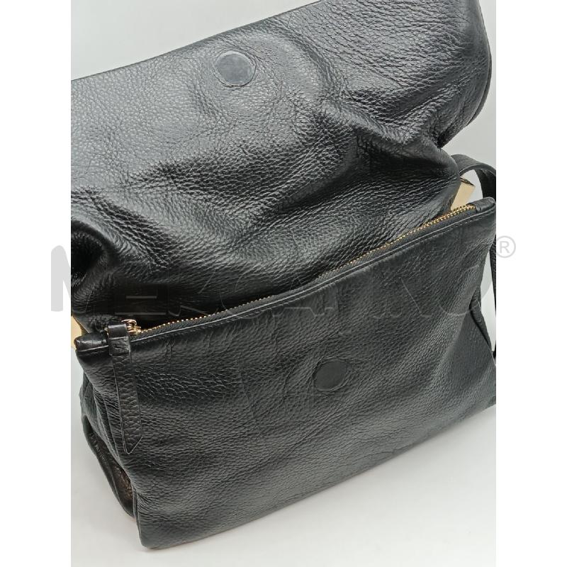 BORSA DONNA OTHER STORIES NERA VERA PELLE INSERTI METALLO DORATO  | Mercatino dell'Usato Torino tenivelli 3