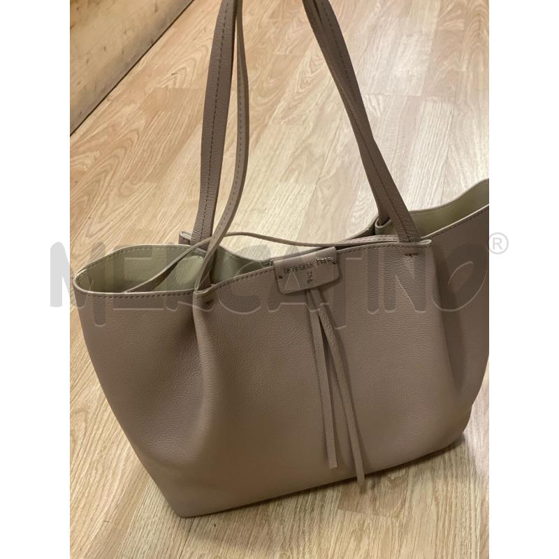 BORSA DONNA PATRIZIA PEPE GRIGIO TORTORA A SPALLA  | Mercatino dell'Usato Torino tenivelli 1