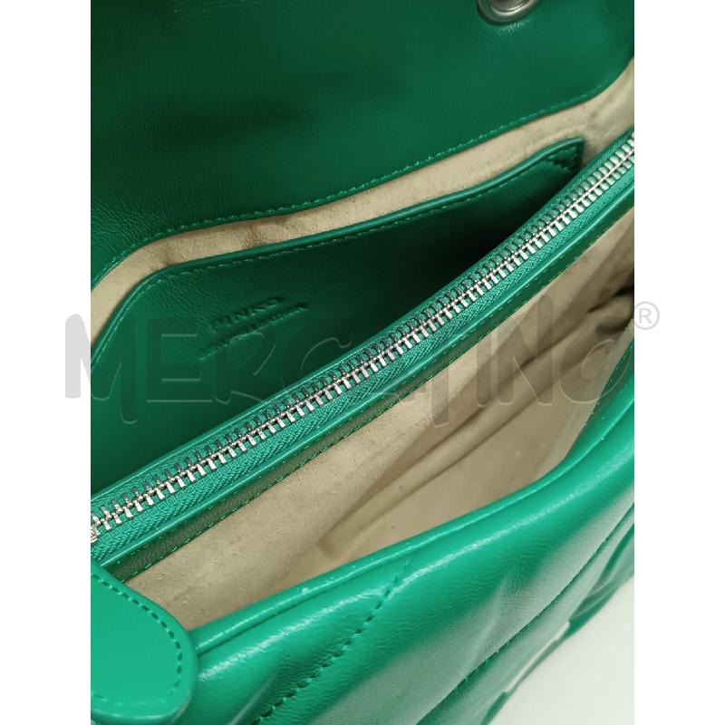 BORSA DONNA PINKO VERDE TRAPUNTATA TRACOLLA CATENA CROMATA  | Mercatino dell'Usato Torino tenivelli 4